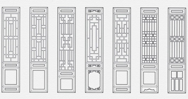 农安常用中式仿古花窗图案隔断设计图